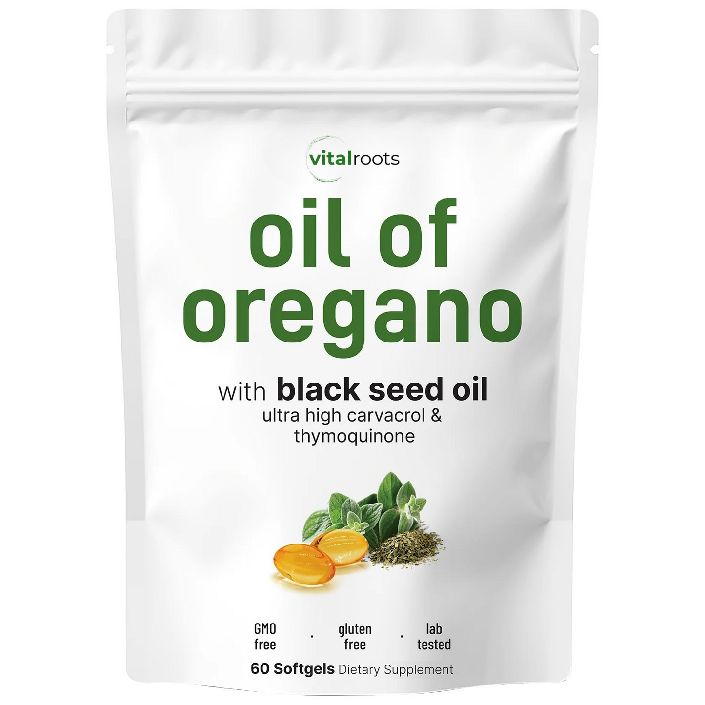 Herbal-Formulated Gut & Immune Support Softgels Featuring Oregano Oil & Black Seed Oil