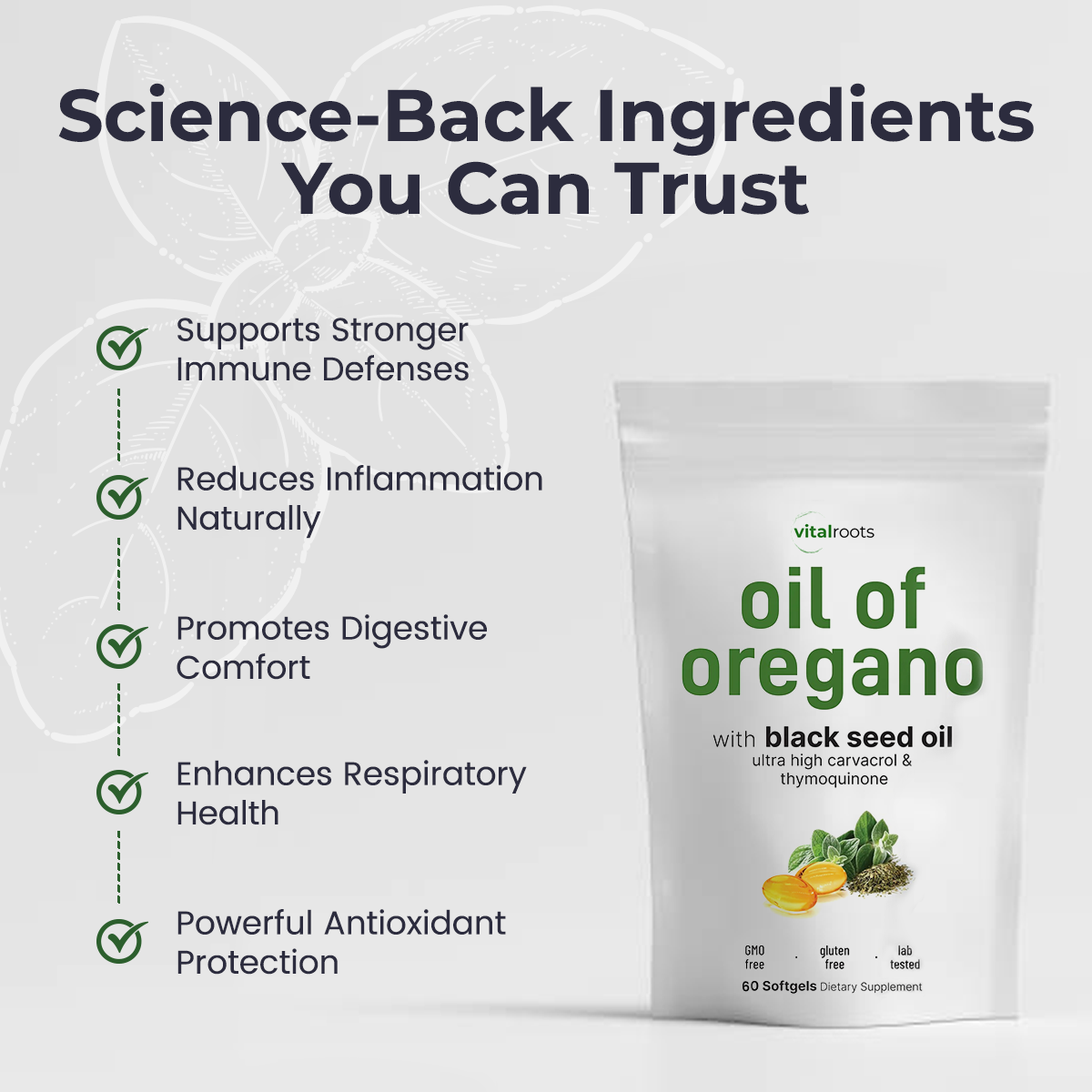 Vital Roots™ Oregano Oil with Black Seed Oil (6,000mg)
